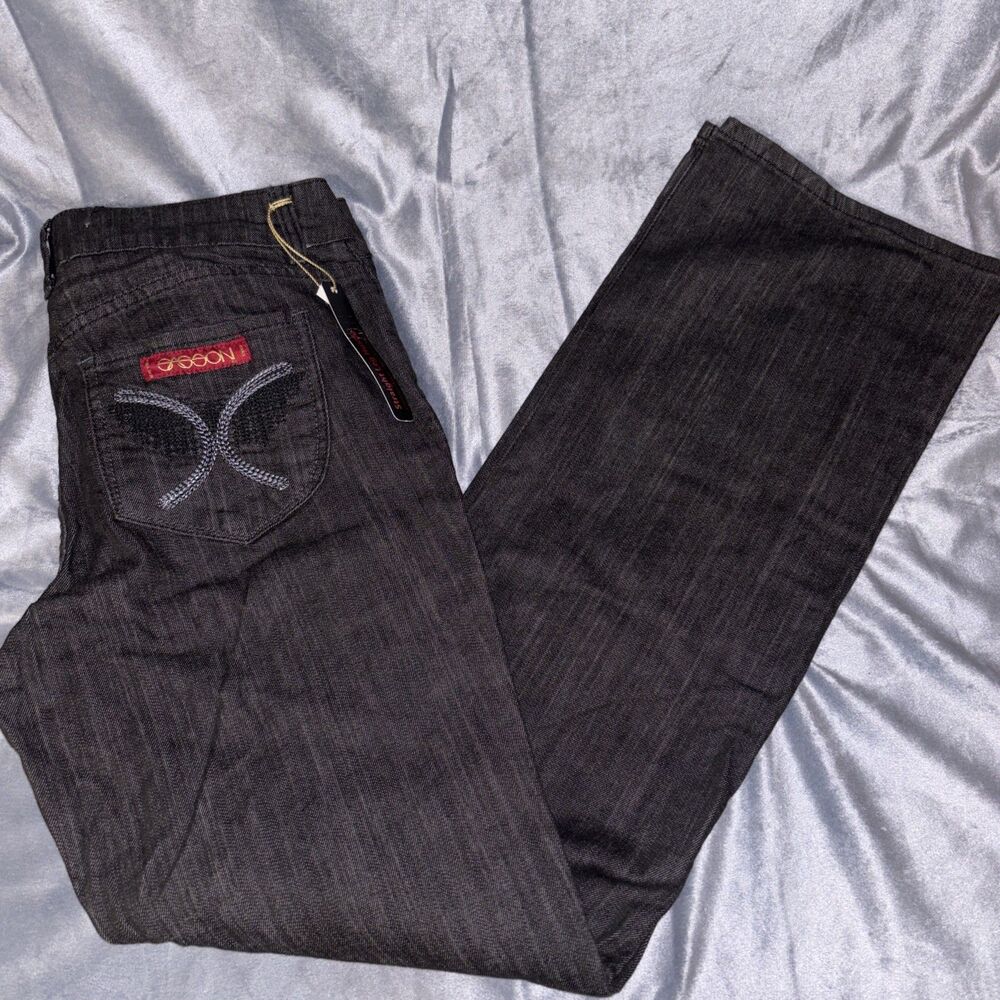 SASSON Vintage Women's Bootcut Boogie Ooh La La Denim Jeans, Faded Black, 8